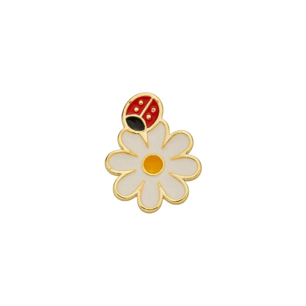 Acessórios Chinelos - Pin Flor Branca Joaninha
