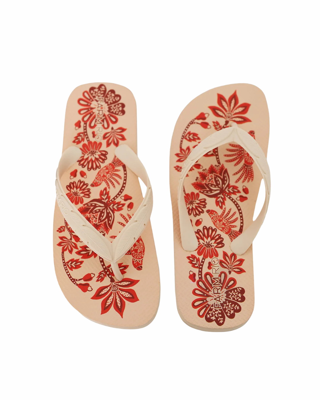 Farm Rio Chinelo Rasteiro Blush Arara Floral