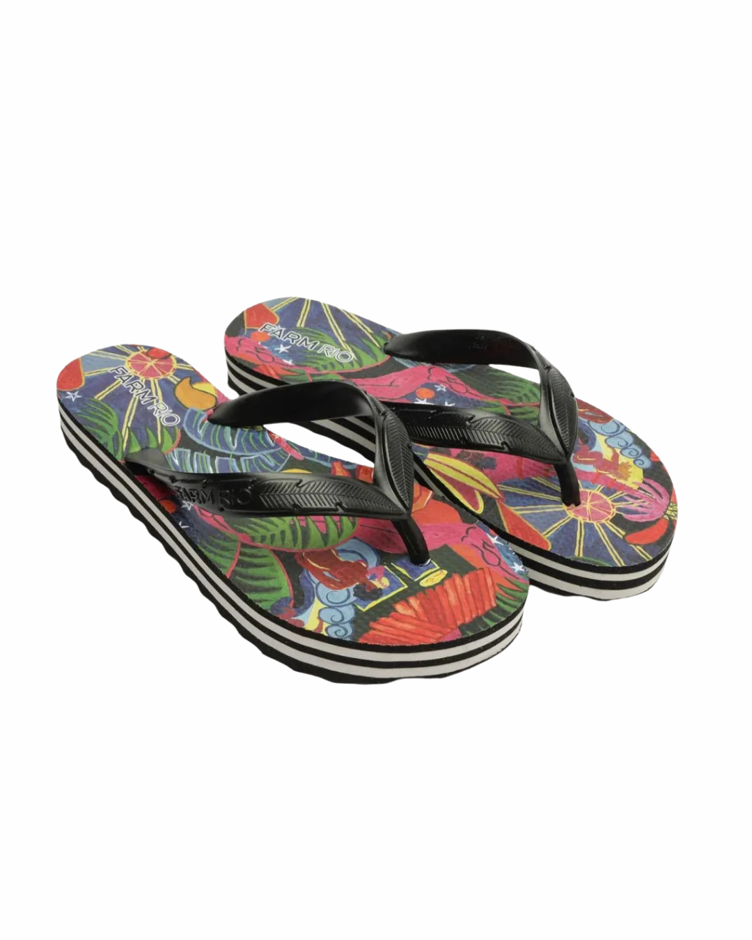 Farm Rio Chinelo Rainbow - Preto Logo
