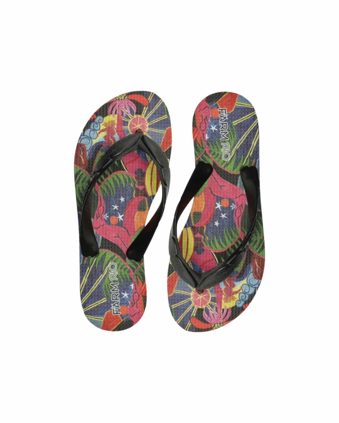 Farm Rio Chinelo Rainbow - Preto Logo
